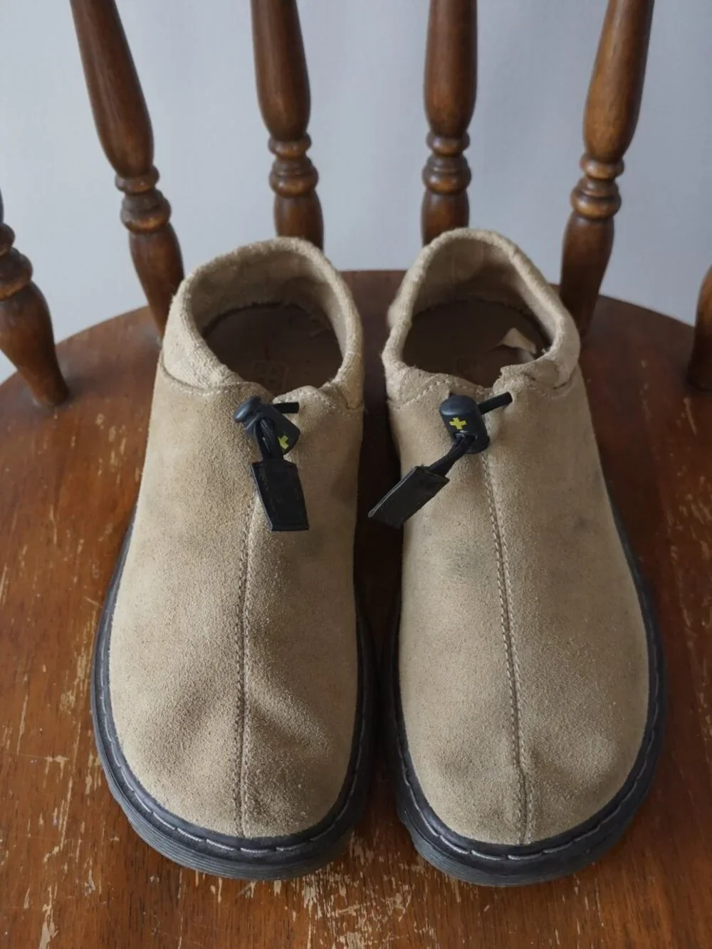Vintage Dr. Martens Erica Suede Clogs Sand Brown Gorpcore